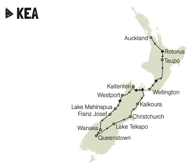 kiwi experience kea bus pass new zealand backpacker