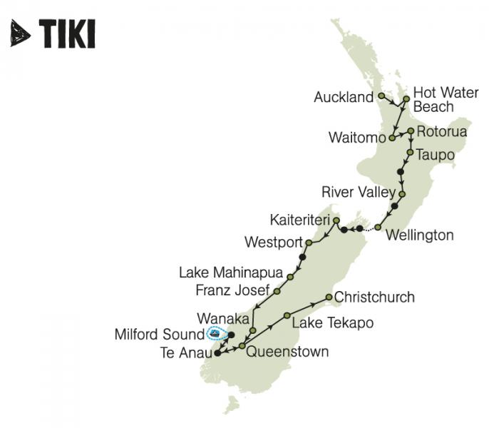 kiwi experience tiki pass bus hop on hop off new zealand backpacker travel north island south island